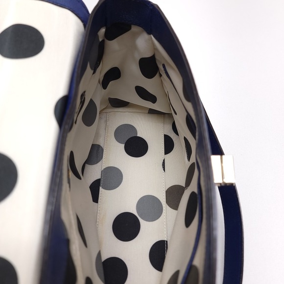 Kate Spade Irving Place Little Madine Lapis Blue Leather Tote Purse Shoulder Bag - Picture 9 of 11